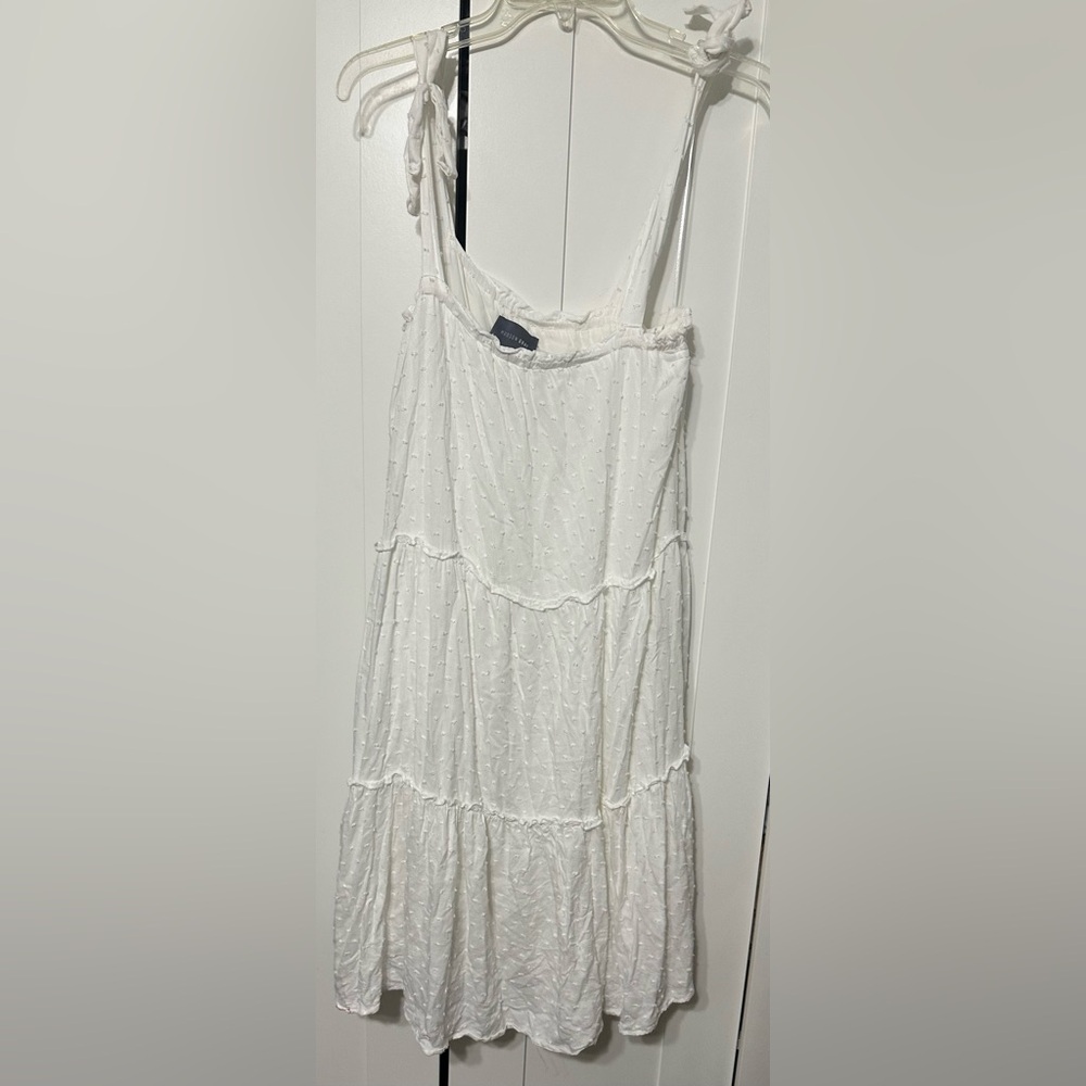 White Textured Women's Dress